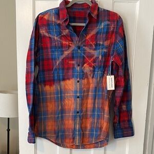 Upcycled Red and Blue Plaid Shirt